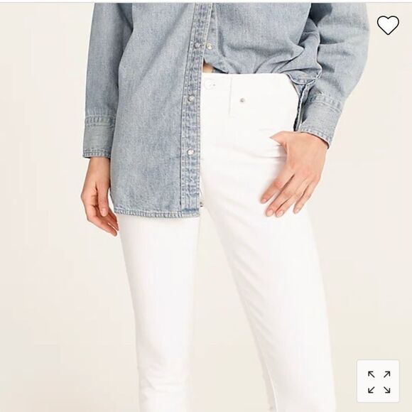 J. Crew Petite 9" high-rise toothpick jean in white E2268* - Picture 3 of 8